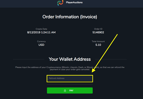 can only pay in crypto playerauctions